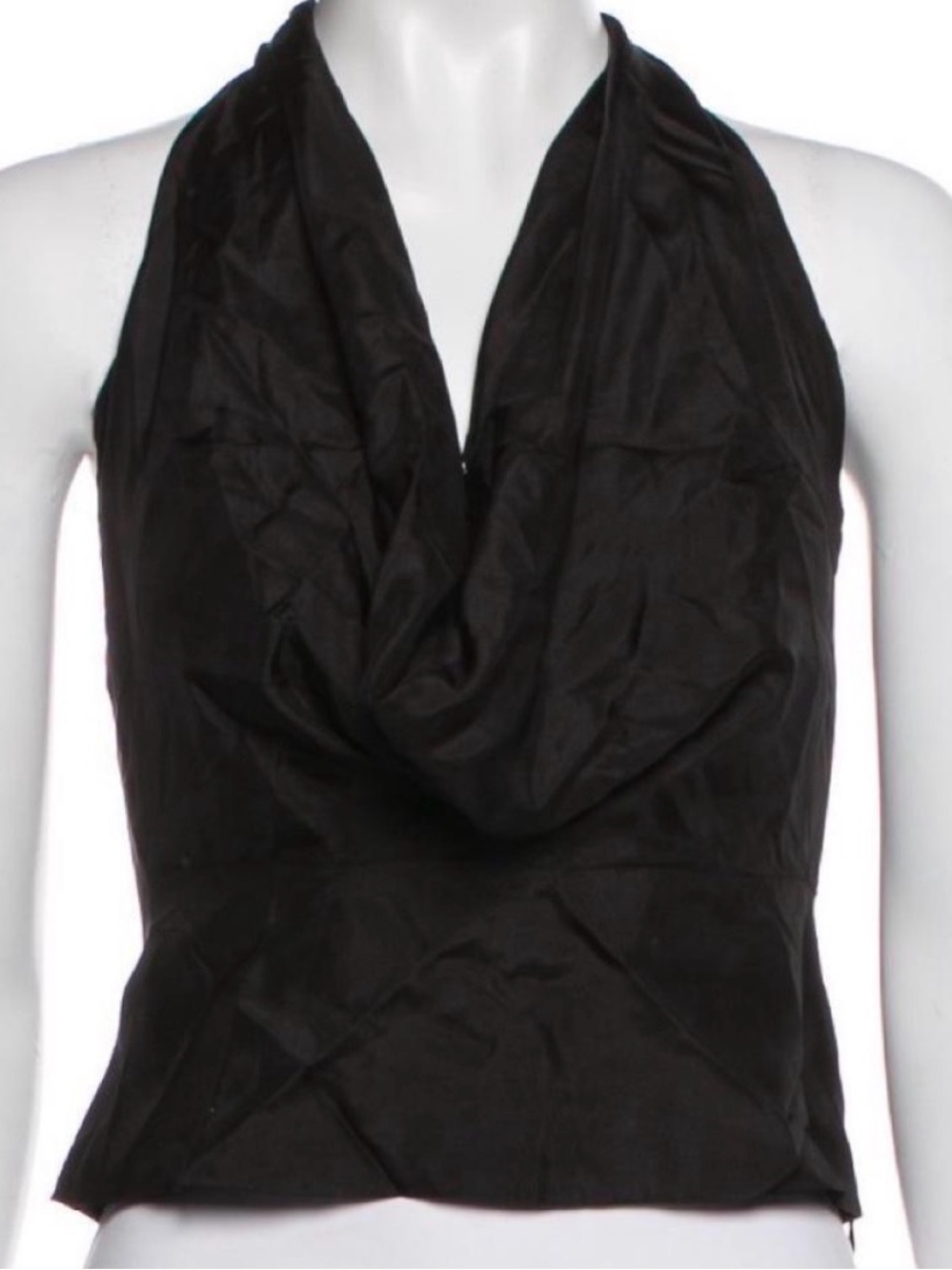 Reformation x Laura Harrier Holt Black Silk Halter Top XS